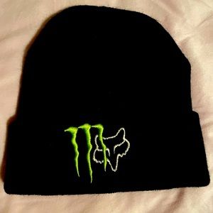 Fox and Monster Energy Black Beanie Hat